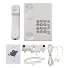 WS1107 Corded Landline Phone Black/White | Wall Mountable, No Power Needed