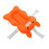 Floating Baby Bath Support Cushion, Adjustable, Soft, Orange 1