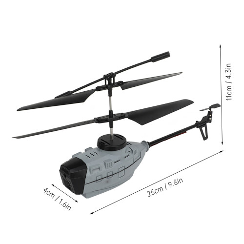 Remote Control Helicopter with 4K Dual Camera, Obstacle Avoidance, 25x4x11cm Gray 1