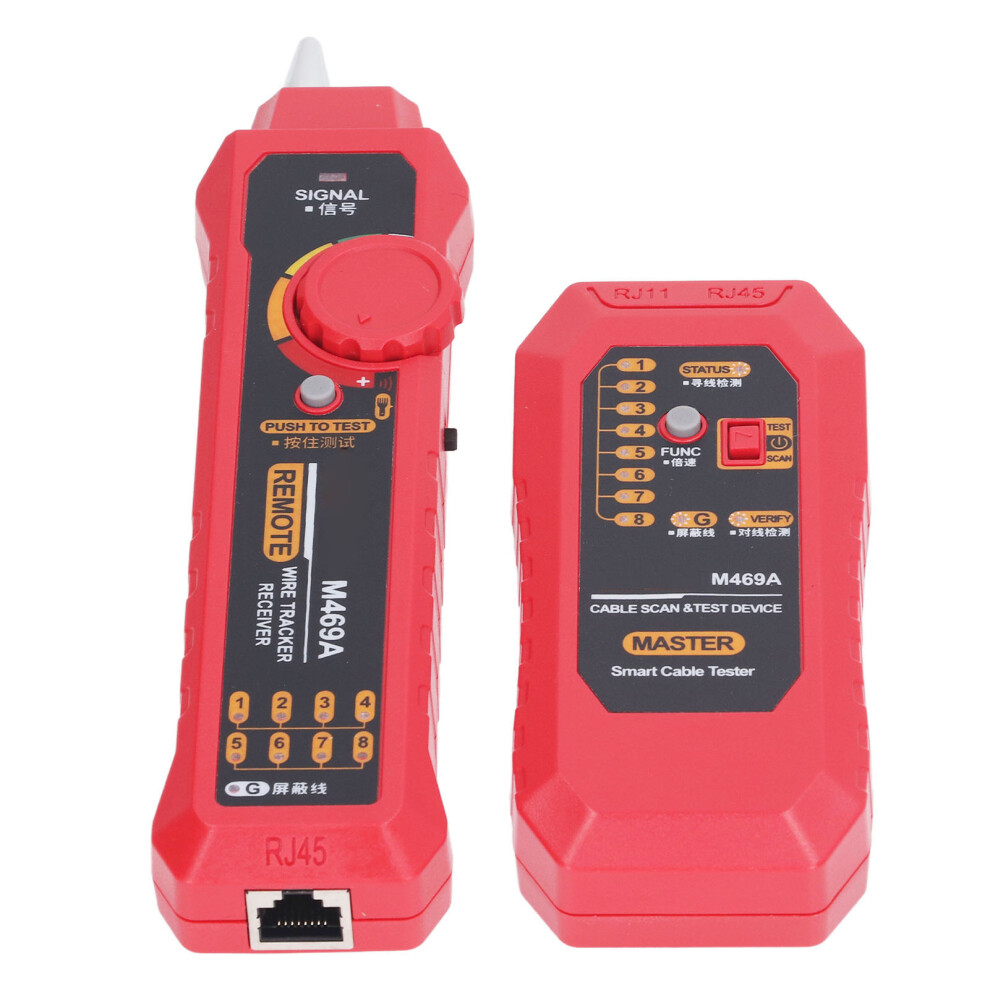 Multifunction Network Cable Tester With Earphone, Portable Red 3581370411858