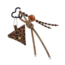 Mooie luipaardprint tas charme hanger sleutelhanger-Q1743 1