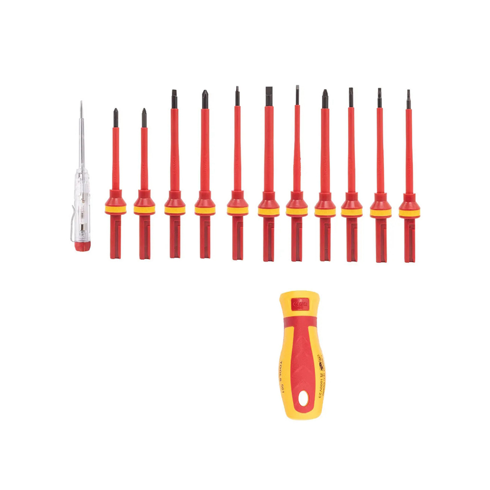 For Electrician Repair Tools& Home Use 13Pcs 1000V Vde Insulated Screwdriver Set With Magnetic Phillips Torx Hex-Bits 6935161509892