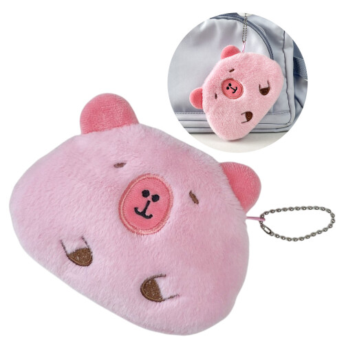 Plüsch-Capybara-Geldbörse mit Reißverschluss, sichere und-braun 2