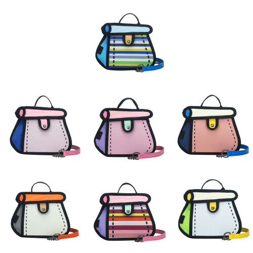 Whimsical 2D Drawing Crossbody Bag Practical Canvas-Style 4 1