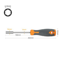 6,35 mm Sechskantadapter, Schraubendrehergriff, magnetischer Bithalter, 1/4 Zoll Schnellwechselschaft, Chrom-Vanadium-Rutschfestgriff.