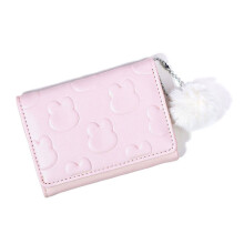 Kompakte Geldbörsen für Damen, dreifach faltbare Clutch,-Rosa