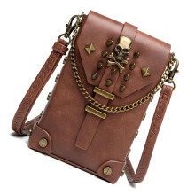 Retro Punk Damen Umhängetasche Leder Umhängetasche mit