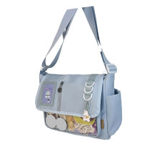Stijlvolle nylon crossbodytas Grote schoudertassen-hemelsblauw
