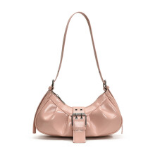 Dames okseltas Retro schoudertas Geplooide crossbody tas-Roze