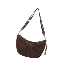 Sac à bandoulière Portable demi-lune pour femmes,-couleur café