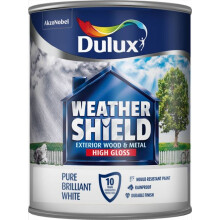 Dulux Weather Shield Quick Dry Gloss Paint, 750 ml - Pure Brilliant White