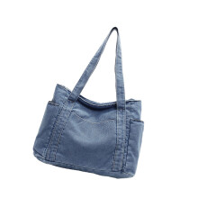 Handtas voor dames, bijpassende okseltas,-Denimblauw