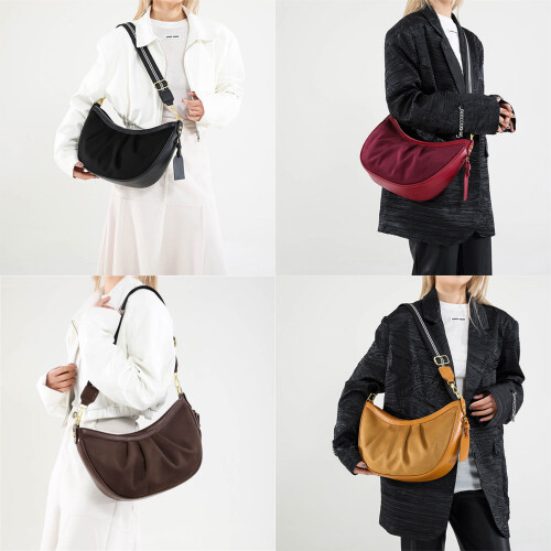 Sacs à bandoulière plissés élégants sac à-marron léopard 2