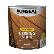 Ronseal Quick Drying Decking Stain Rich Teak 2.5 litre 39080