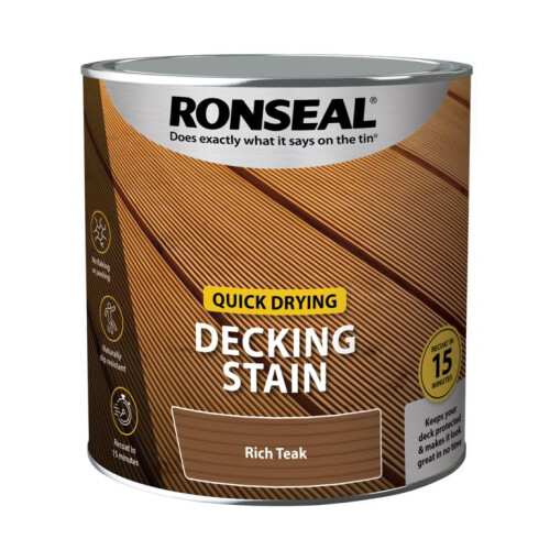 Ronseal Ronseal Quick Drying Decking Stain Rich Teak 2.5 litre 39080