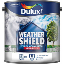 Dulux Weather Shield Exterior High Gloss Paint, 2.5 L - Pure Brilliant White