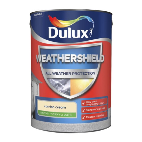 Dulux Dulux - Weathershield Smooth Masonry Paint 5L - Cornish Cream 1