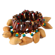 African Tribal Melody Maker, Conga Djembe Percussion Accents with Nut Shell Bracelet, Handbell for Authentic Musical Experiences