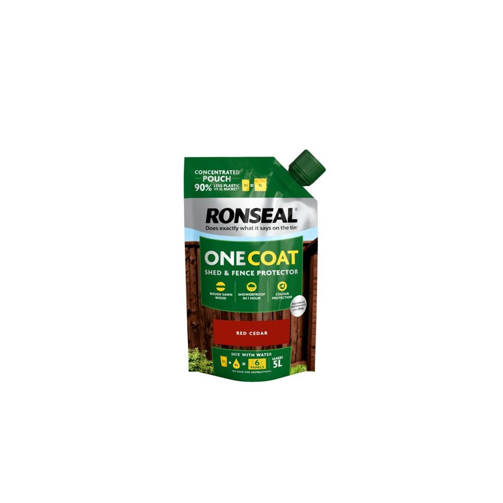 Ronseal Shed Fence Paint Red Cedar One Coat Concentrate Pouch 950Ml