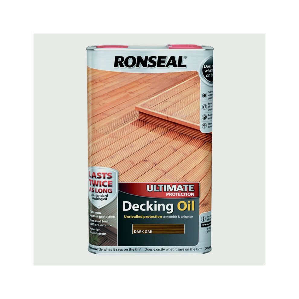 Ronseal 37295 Ultimate Protection Decking Oil Dark Oak 5 Litre