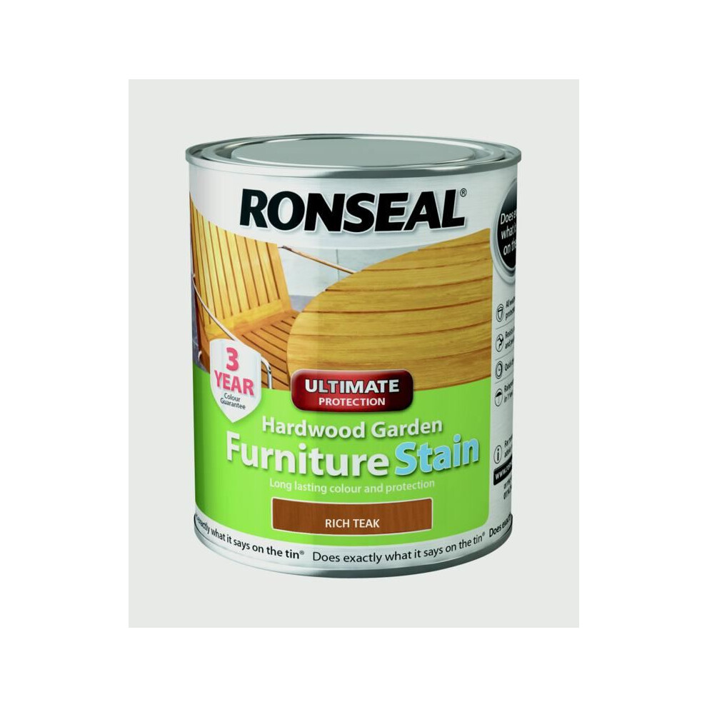Ronseal 36430 Hardwood Furniture Stain Rich Teak 750ml