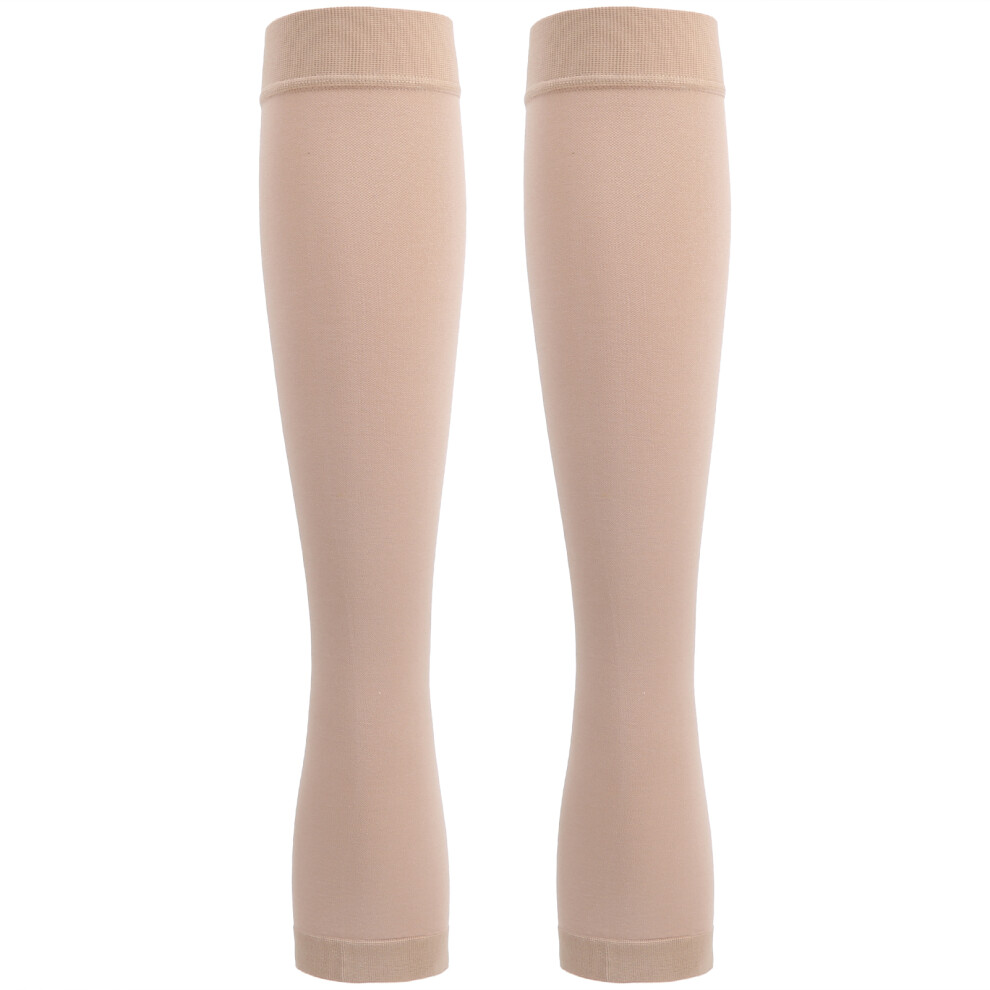 Graduated Compression Socks for Women & Men, Knee High, Skin Color, Elastic Construction, Ideal for Varicose Veins Edema DVT Blood Clots Prevention an