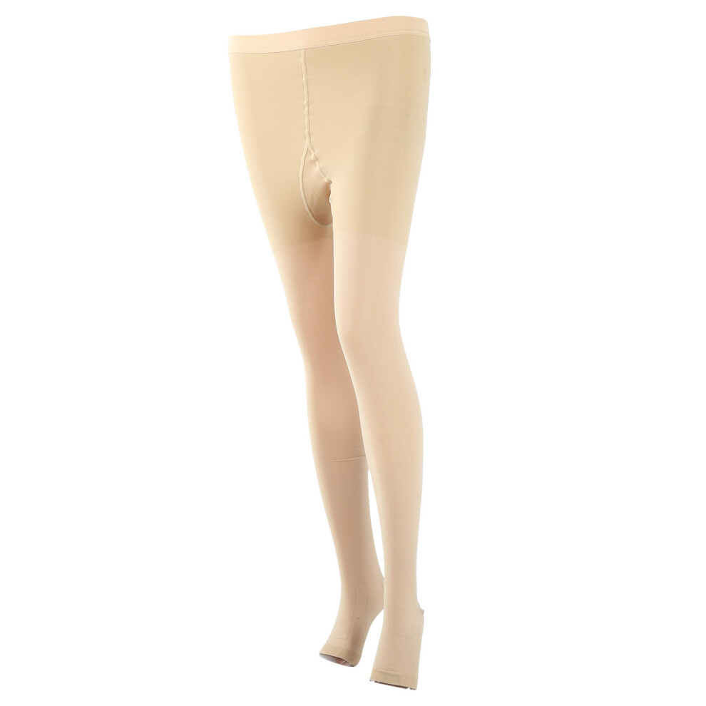 Open Toe Compression Stockings XXL Skin Polyurethane Thigh High Socks