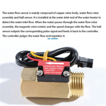 2X G1/2 Zoll Wasserdurchfluss-Hall-Sensor-Schalter-Durchflussmesser für industrielle Turbinen-Durchflussmesser Wasserdurchflusssensor YF-B2
