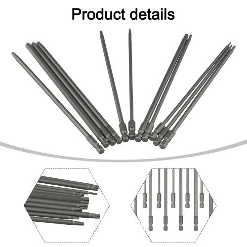 11pcs 200mm Extra Long Torx Screwdriver Bit Security Tamper Proof Star Magnetic Screwdriver 1/4 Hex Screw Driver Bits Hand Tools 2