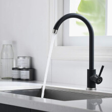 Robinet de cuisine luxueux, mitigeur en acier inoxydable avec finition noire mate, pivotant à 360 pour une flexibilité optimale, contrôle facile