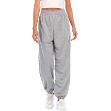 Dames joggingbroek met zachte fleecevoering en elastische tailleband, ademende en zachte stof, comfortabele loungebroek met zakken, instapmodel,