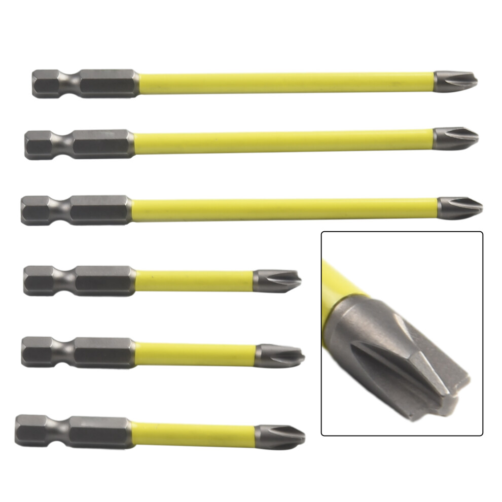 Slotted Cross Screwdriver Bit 65Mm 110Mm 6Pcs Fph2 Yellow For Electrician Hand Tools Home Magnetic Replacement 6935161470055