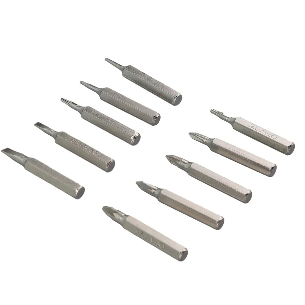 10Pcs Screwdriver Bits 4Mm Shank 28Mm Torx Slotted Cross Head Ph00/Ph0/Pz1/Pz0/Sl3/Sl2/Sl1/T5/T4 Driver Bit Manual Tool Parts 6935161469677