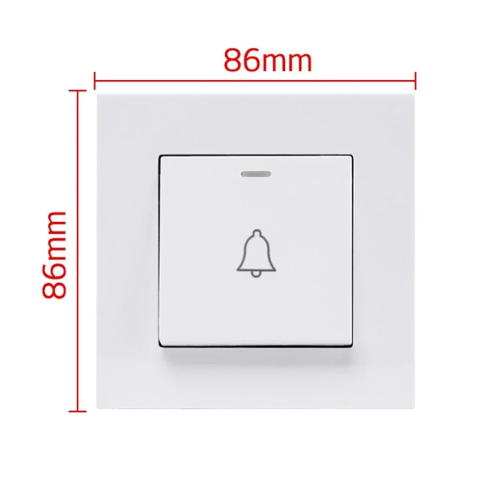Abs Plastic Panel Home Door Bell Wall Push Button Doorbell Switch White Household 220V Self-Reset Button Doorbell Switches 6935161464191