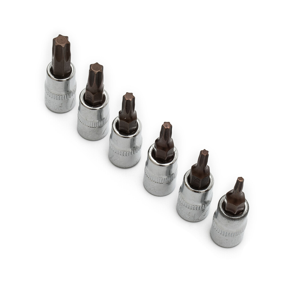 6Pcs 1/4 Inch 6.35Mm Hex Torx Screwdriver Bit Set T10 T15 T20 T25 T30 T40 S2 Chrome Vanadium Steel Drive Socket Hand Tools 6935161467376
