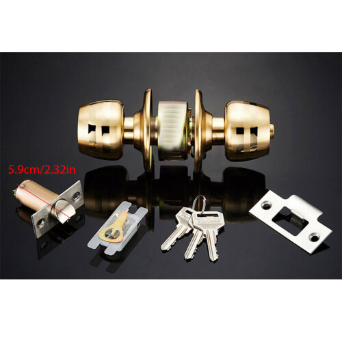 Interior Exterior Keyed Entry Door Knob  Shape with Adjustable 1
