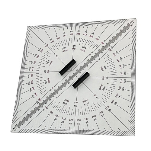2 Pieces Triangular Transparent Ruler Marine Chart Plotting Triangle Ruler Protractor 300 Mm Triangular Protractor 1