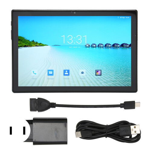 Tablet Android com processador octa-core de 10,1 polegadas, capa de EVA resistente a impactos, câmera dupla, Wi-Fi, tela IPS de 6 polegadas, bateria