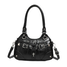 Fashion Shoulder Bag PU Leather Crossbody Bags Suitable-Black