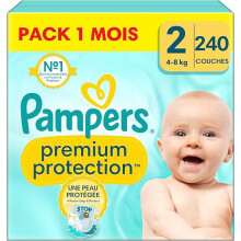 Pampers Premium Protection Size 2, 240 Nappies, 4kg - 8kg, Our No.1 for Comfort & Protection of Sensitive Skin