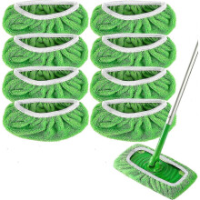 (8PCS  45.3X11.5cm) Replacement Mop Pads for Swiffer Sweeper Mop, 24.5x11.5cm Mop Cleaning Pads Flat Reusable Mop Cleaning Cloth Washable Floor Cloths