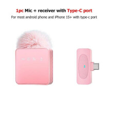 (1in1 For Type-C) Professional Wireless Lavalier Microphone with Noise Reduction Recording Mute Function Cell Phone Portable Audio Video Live MIC