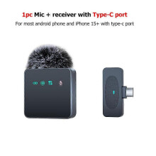 (1in1 For Type-C-1) Professional Wireless Lavalier Microphone with Noise Reduction Recording Mute Function Cell Phone Portable Audio Video Live MIC