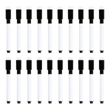 (Black) 20 Pcs/Set Erase Markers Magnetic Whiteboard Markers Dry Wipe Pen with Eraser Caps Quick-Drying Whiteboard Pens  Yellow