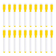 (Yellow) 20 Pcs/Set Erase Markers Magnetic Whiteboard Markers Dry Wipe Pen with Eraser Caps Quick-Drying Whiteboard Pens  Yellow