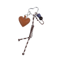 Lovely Heart Keyrings Fashion Keyholders Braided Rope-2
