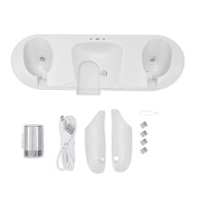 Compact oplaadstation met magnetische connector voor Meta Quest3S/3-accessoires, snelladen van oplaadbare batterijen met duidelijke laadstatus.