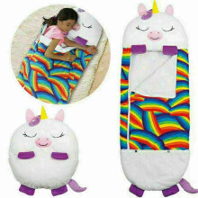 (Colorful) 160x60cm Sleeping Bag Children Adult Camping Sleeping Bag Pillow Gift Boy Large Children"s Sleeping Bag