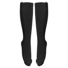 15-20mmHg Schwarze Reißverschluss-Kompressionsstrümpfe Damen bis Knie, Größe XXXL