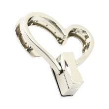 Fashion Bag Closure Heart Shape Bag Clasp Metal Bag Lock-Silver